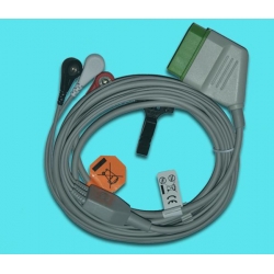 Nihon Kohden(Japan) 12-pin button three lead wire / BSM-2301/2353/5100 ECG Cable