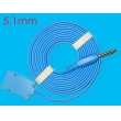 5.1mm unipolar negative plate wire / Electric knife electrode plates wire / Monopolar electrode plate lead / Negative electrode plate connection