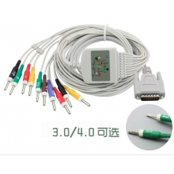 Mindray(China)  Mindray ECG Cable P/N EC6401 (AHA 12 Lead Banana 4 mm)(New, Compatible,Not Original)